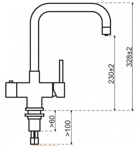 selsiuz-kraan-rvs-inox-haaks-single-boiler-tekening