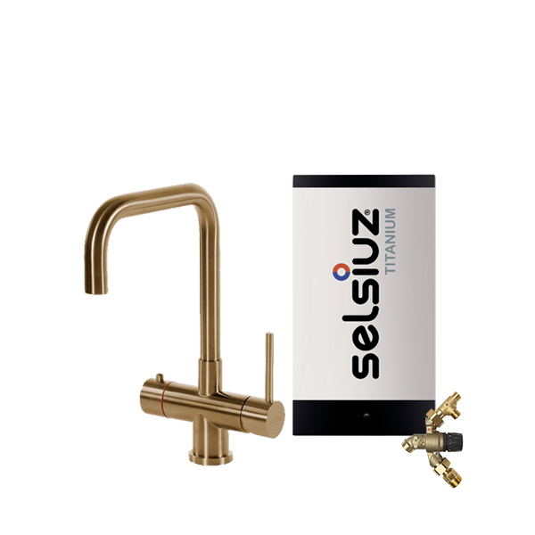 fiets een paar Tactiel gevoel Selsiuz kokend water kraan Gold / Goud Haaks Titanium Combi Boiler