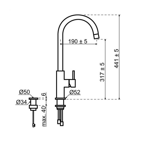 selsiuz-kraan-rvs-inox-push-rond-titanium-single-boiler-tekening