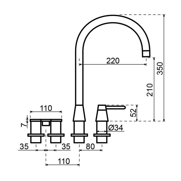 selsiuz-osiris-cone-counter-5-in-1-kraan-gun-metal-titanium-single-boiler-en-cooler-tekening