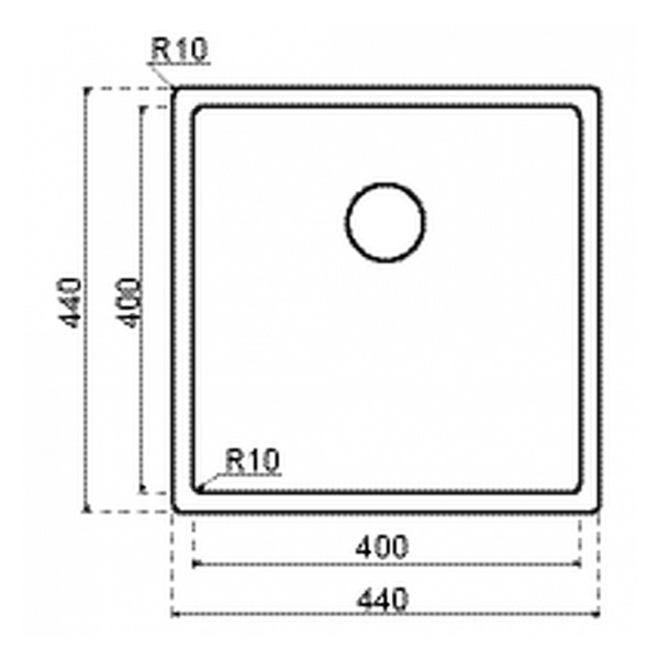 selsiuz-mat-zwart-spoelbak-400-tekening