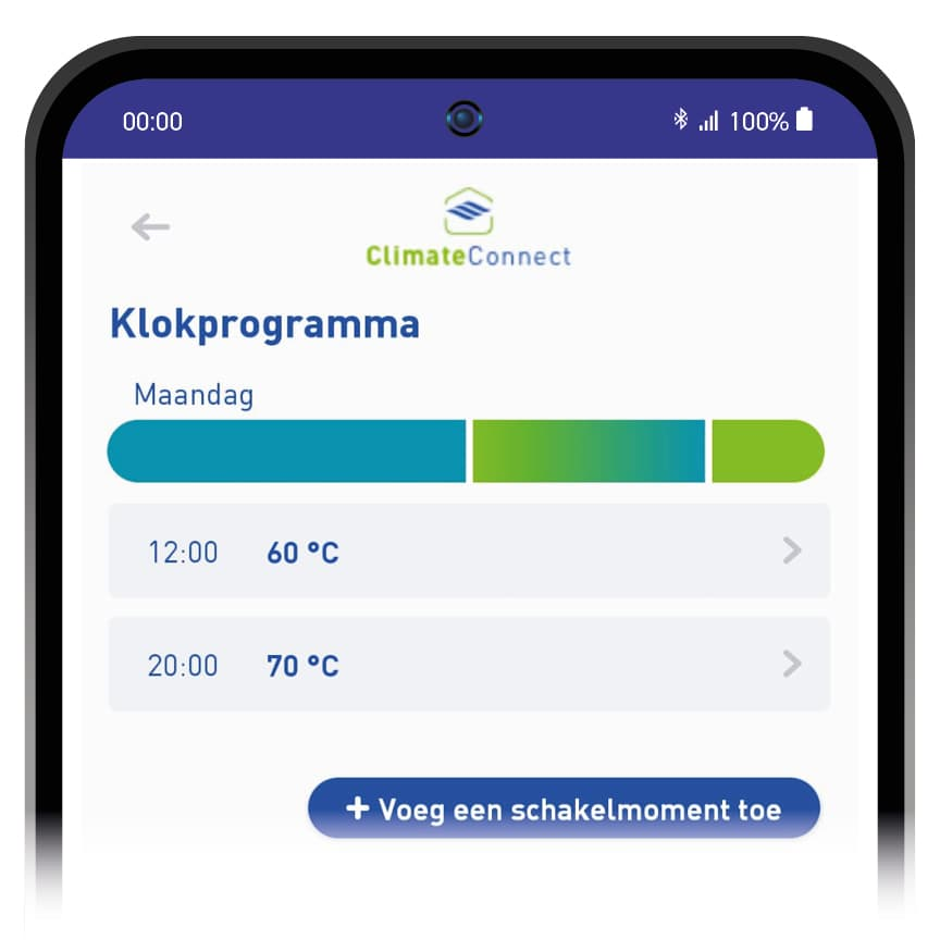 Klokprogramma Climate Connect-app Itho Daalderop